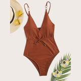 NSSD Sexy New Brazilian Bikini Set Women Bandage Splicing One-piece Bikini Push-up Pad Swimwear Swimsuit Beachwear Dropshipping