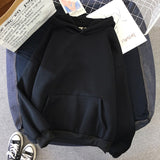 Solid Oversized Hoodies Women Clothing Polyester Blouses Bottoming Long Sleeve Tops Loose Pocket Sweatshirt Girl Casual Pullover