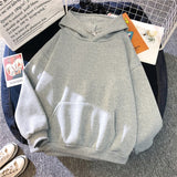 Solid Oversized Hoodies Women Clothing Polyester Blouses Bottoming Long Sleeve Tops Loose Pocket Sweatshirt Girl Casual Pullover