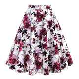 2021 New Arrival Summer A Line Vintage Floral Skirt 50s Pin up Style Rockabilly Swing Skirts Women Retro High Waist Midi Skirt
