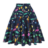2021 New Arrival Summer A Line Vintage Floral Skirt 50s Pin up Style Rockabilly Swing Skirts Women Retro High Waist Midi Skirt