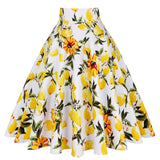 2021 New Arrival Summer A Line Vintage Floral Skirt 50s Pin up Style Rockabilly Swing Skirts Women Retro High Waist Midi Skirt