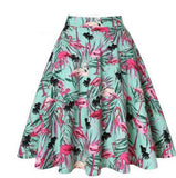 2021 New Arrival Summer A Line Vintage Floral Skirt 50s Pin up Style Rockabilly Swing Skirts Women Retro High Waist Midi Skirt