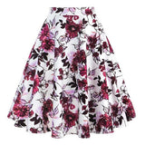 2021 New Arrival Summer A Line Vintage Floral Skirt 50s Pin up Style Rockabilly Swing Skirts Women Retro High Waist Midi Skirt