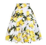 2021 New Arrival Summer A Line Vintage Floral Skirt 50s Pin up Style Rockabilly Swing Skirts Women Retro High Waist Midi Skirt