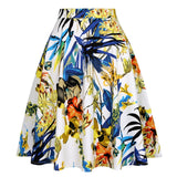 2021 New Arrival Summer A Line Vintage Floral Skirt 50s Pin up Style Rockabilly Swing Skirts Women Retro High Waist Midi Skirt