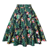 2021 New Arrival Summer A Line Vintage Floral Skirt 50s Pin up Style Rockabilly Swing Skirts Women Retro High Waist Midi Skirt