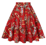 2021 New Arrival Summer A Line Vintage Floral Skirt 50s Pin up Style Rockabilly Swing Skirts Women Retro High Waist Midi Skirt