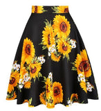 2021 New Arrival Summer A Line Vintage Floral Skirt 50s Pin up Style Rockabilly Swing Skirts Women Retro High Waist Midi Skirt