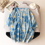 GoneGoing 2021 New Summer Fashion Women Short Sleeve Tie-dye T shirts O Neck Loose Korea Harajuku Ins Tees 070101