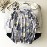 GoneGoing 2021 New Summer Fashion Women Short Sleeve Tie-dye T shirts O Neck Loose Korea Harajuku Ins Tees 070101