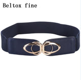 Fashion PU Leather Elastic Wide Belts for Women Stretch Thick Waist Dress Plus Size By Beltoxfine