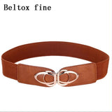 Fashion PU Leather Elastic Wide Belts for Women Stretch Thick Waist Dress Plus Size By Beltoxfine