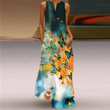 WAYOFLOVE Rose Print White Dress 2021 Elegant Casual Summer Beach Sleeveless Maxi Dresses Woman Plus Size Girls Long Dress Women