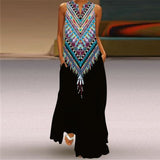 WAYOFLOVE Rose Print White Dress 2021 Elegant Casual Summer Beach Sleeveless Maxi Dresses Woman Plus Size Girls Long Dress Women