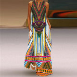 WAYOFLOVE Rose Print White Dress 2021 Elegant Casual Summer Beach Sleeveless Maxi Dresses Woman Plus Size Girls Long Dress Women