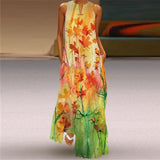 WAYOFLOVE Rose Print White Dress 2021 Elegant Casual Summer Beach Sleeveless Maxi Dresses Woman Plus Size Girls Long Dress Women