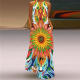 WAYOFLOVE Rose Print White Dress 2021 Elegant Casual Summer Beach Sleeveless Maxi Dresses Woman Plus Size Girls Long Dress Women