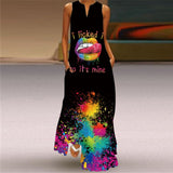 WAYOFLOVE Rose Print White Dress 2021 Elegant Casual Summer Beach Sleeveless Maxi Dresses Woman Plus Size Girls Long Dress Women