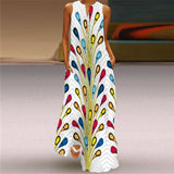 WAYOFLOVE Rose Print White Dress 2021 Elegant Casual Summer Beach Sleeveless Maxi Dresses Woman Plus Size Girls Long Dress Women