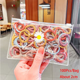 50/100/200 Pcs/Bag Children Cute Candy Cartoon Solid Elastic Hair Bands Girls Lovely Srunchies Rubber Bands Kid Hair Accessories