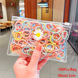 50/100/200 Pcs/Bag Children Cute Candy Cartoon Solid Elastic Hair Bands Girls Lovely Srunchies Rubber Bands Kid Hair Accessories