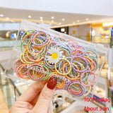 50/100/200 Pcs/Bag Children Cute Candy Cartoon Solid Elastic Hair Bands Girls Lovely Srunchies Rubber Bands Kid Hair Accessories