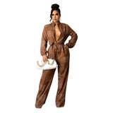 PING ZHAO Elegant Woman Jumpsuits Casual Button Down Cuffed Short Sleeve Playsuit Jumpsuit Women's 2021
