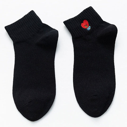 New Fashion Women Short Socks Slippers Cotton Cartoon Socks Harajuku Korean Style Spring Winter Socks Cute For Girls Female