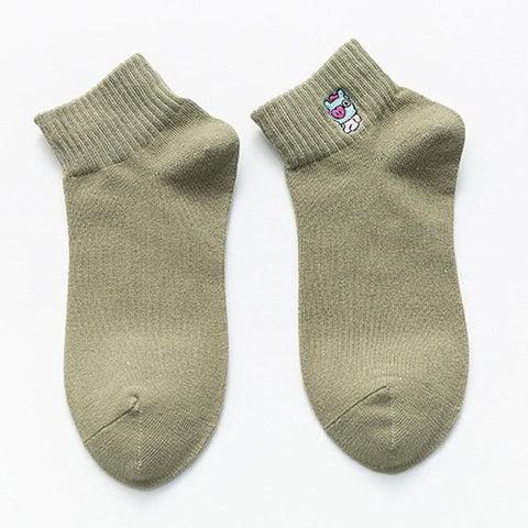 New Fashion Women Short Socks Slippers Cotton Cartoon Socks Harajuku Korean Style Spring Winter Socks Cute For Girls Female