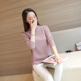 FMFSSOM Fall Long Sleeve Women Sweater Slit Femme Solid Pullover Female Knitwear Casual Knitted Top Sweater Winter Clothes Woman