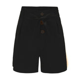 ONCE Women Shorts High Waist Buttons Sashes Elegant Zipper Lace-up Skinny Shorts Solid Plus Size Pockets Summer Casual Trouses
