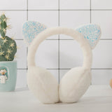 5 color Child Cute Cat Ears Winter Outdoor Warm Earmuffs Cute Cat Ear Plush Earmuffs Shiny Sequin Soft Earflaps Headband for Kid