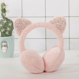 5 color Child Cute Cat Ears Winter Outdoor Warm Earmuffs Cute Cat Ear Plush Earmuffs Shiny Sequin Soft Earflaps Headband for Kid