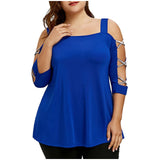 Summer Women Tops Plus Size Women's T-shirts Criss-cross Strapless Half Sleeve Blouse Pullover Tops Shirt Ropa Mujer