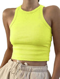 Knitted Khaki White Summer Women Tops Sexy Crop Vest Solid Fashion Korean Female Off Shoulder Fashion Ribbed Tank Tops G1653