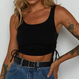 Knitted Khaki White Summer Women Tops Sexy Crop Vest Solid Fashion Korean Female Off Shoulder Fashion Ribbed Tank Tops G1653
