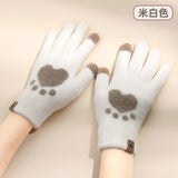 Knit gloves girls winter students warm and cold lovely thickened touch screen gloves winter gloves women