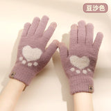 Knit gloves girls winter students warm and cold lovely thickened touch screen gloves winter gloves women