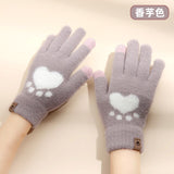 Knit gloves girls winter students warm and cold lovely thickened touch screen gloves winter gloves women