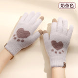 Knit gloves girls winter students warm and cold lovely thickened touch screen gloves winter gloves women